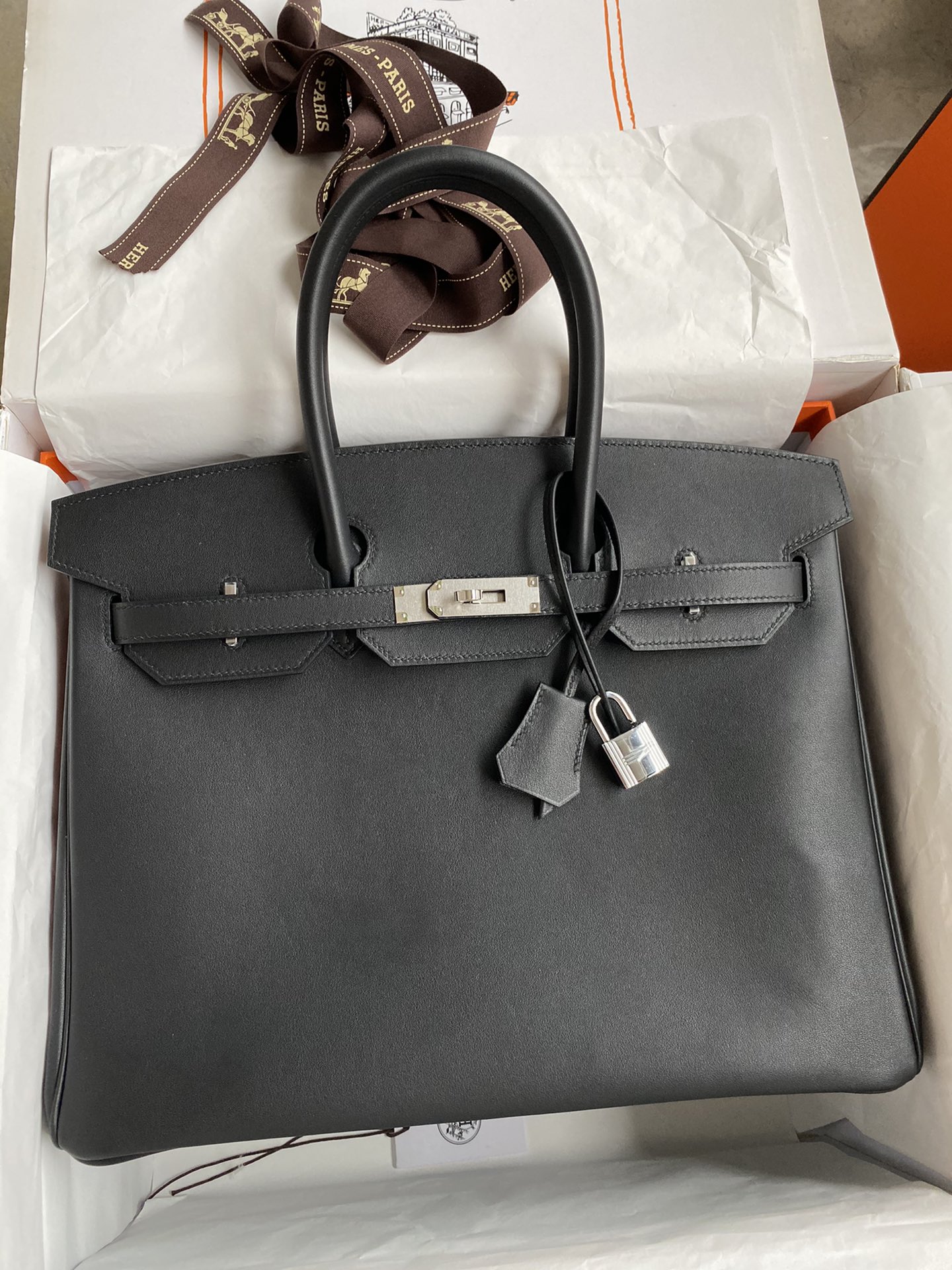 Hermes Birkin 30CM Swift Leather Handbag Black